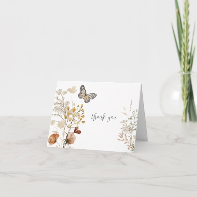 Cartões de agradecimentos de Flores Selvagens de A (Frente)