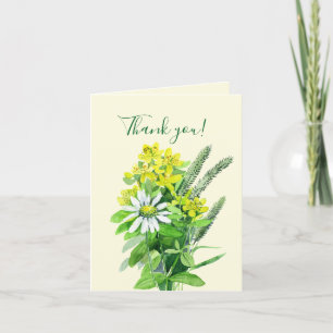 Cartões de agradecimentos de flores selvagens de v