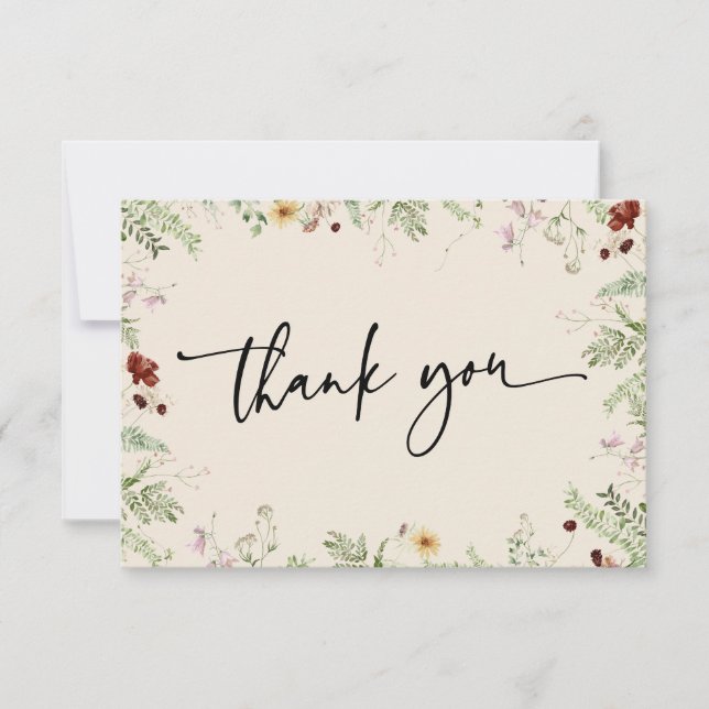 Cartões de agradecimentos de Flores Selvagens Lega (Frente)