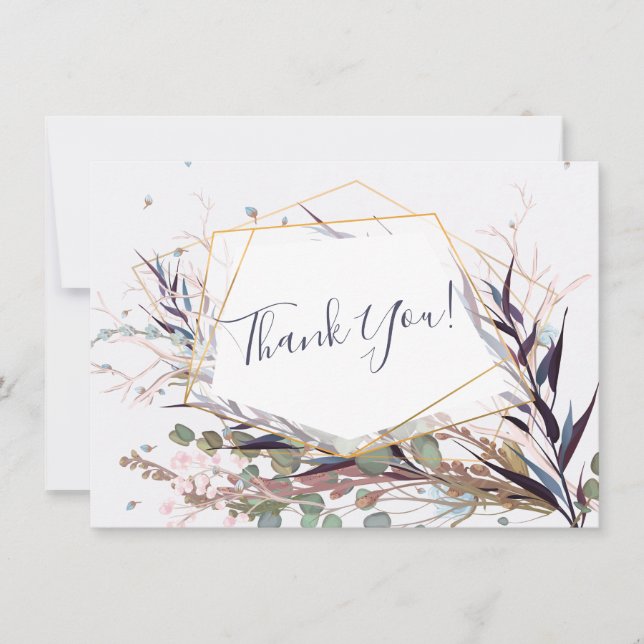 Cartões de agradecimentos de Flores Selvagens Rosa (Frente)