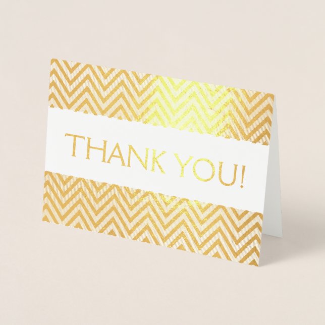 Cartões de agradecimentos de Folha de Ouro com Pad (Frente)