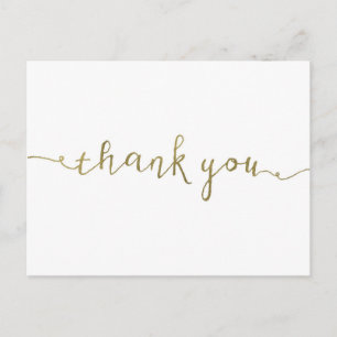 Cartões de agradecimentos de folha de ouro falsa -