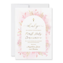 Cartões de agradecimentos de folhagem de cor rosa-