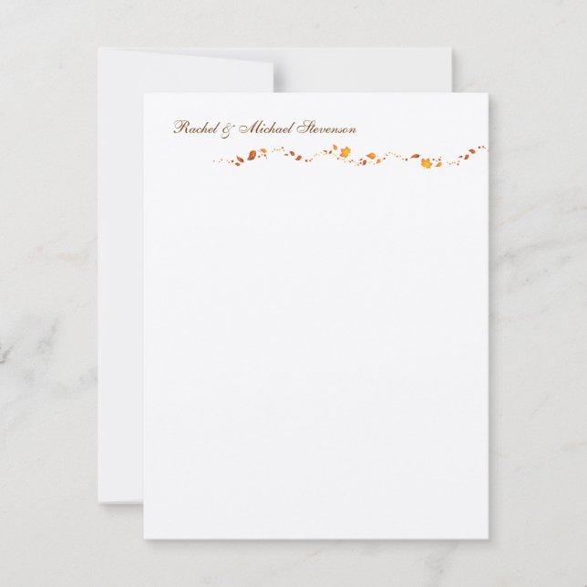 Cartões de agradecimentos de Folhagem do outono (Frente)