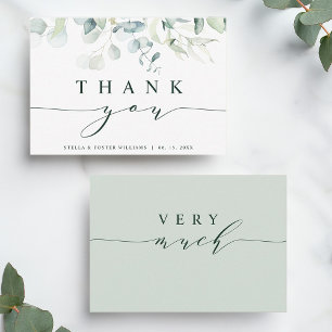 Cartões de agradecimentos de Folhagem Verde Elegan