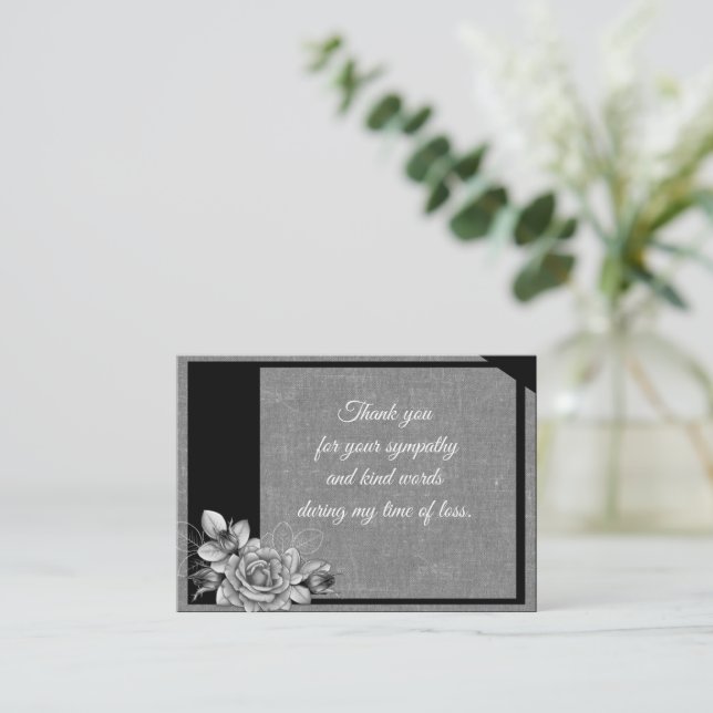 Cartões de agradecimentos de Folhas de rosa (Em pé/Frente)