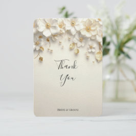 Cartões de agradecimentos de Folhas Douradas Flora