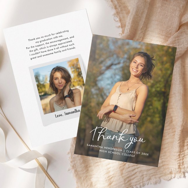 Cartões de agradecimentos de Formando de Graduação (Graduation 2025 Photo Grad Thank You Card)