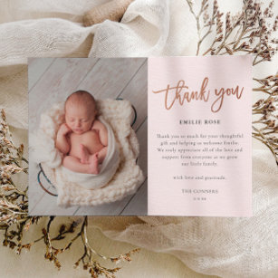 Cartões de agradecimentos de Foto Bebê do Script O