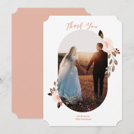 Cartões de agradecimentos de Foto Boho Floral Wedd