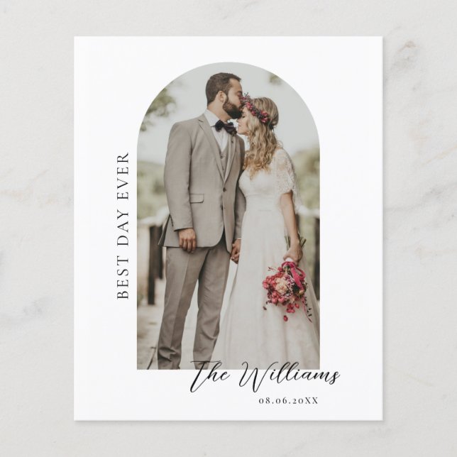 Cartões de agradecimentos de Foto de Casamento de  (Frente)