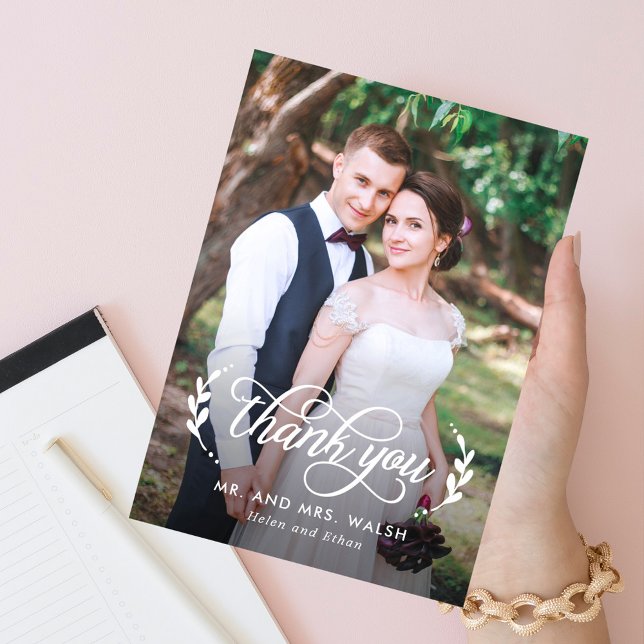 Cartões de agradecimentos de Foto de Casamento de  (Criador carregado)