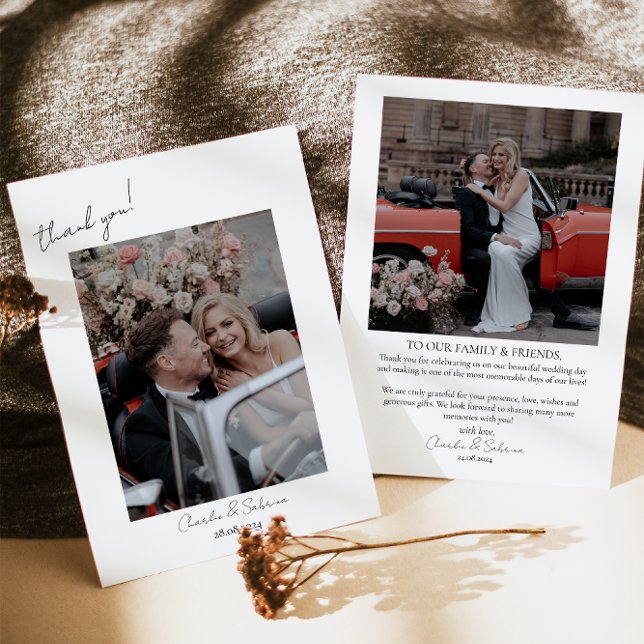 Cartões de agradecimentos de Foto de Casamento de  (Criador carregado)