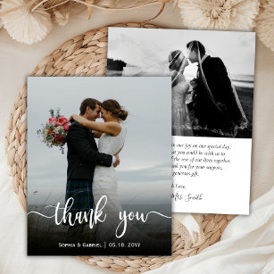 Cartões de agradecimentos de Foto de Casamento de 