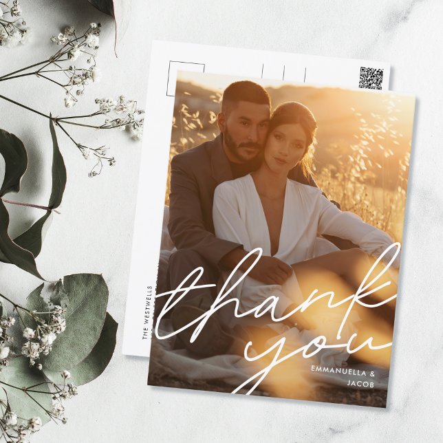 Cartões de agradecimentos de Foto de Casamento de  (Criador carregado)