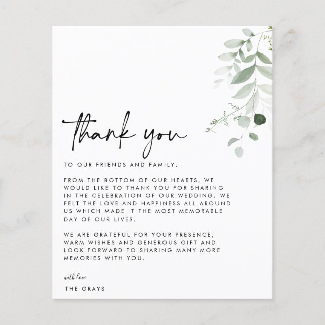 CARTÕES DE AGRADECIMENTOS de Foto de Casamento do  (Frente)