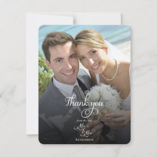 Cartões de agradecimentos de Foto de Casamento Ele