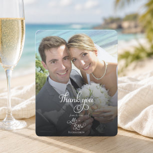 Cartões de agradecimentos de Foto de Casamento Ele