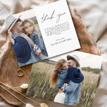 Cartões de agradecimentos de Foto de Casamento Min<br><div class="desc">Elevem a vossa gratidão com as nossas elegantes cartas de agradecimento que incluem a escrita moderna e a vossa fotografia favorita do casamento. Essas cartas oferecem um na moda e design minimalista que complementa perfeitamente qualquer estética de casamento. Personalize-os com uma mensagem sincera de apreço para transmitir seus obrigados aos...</div>