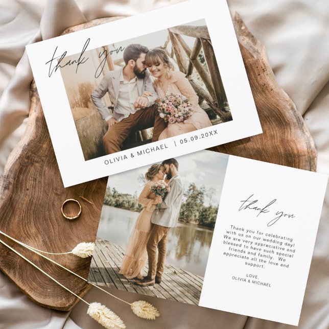 Cartões de agradecimentos de Foto de Casamento Min (Criador carregado)