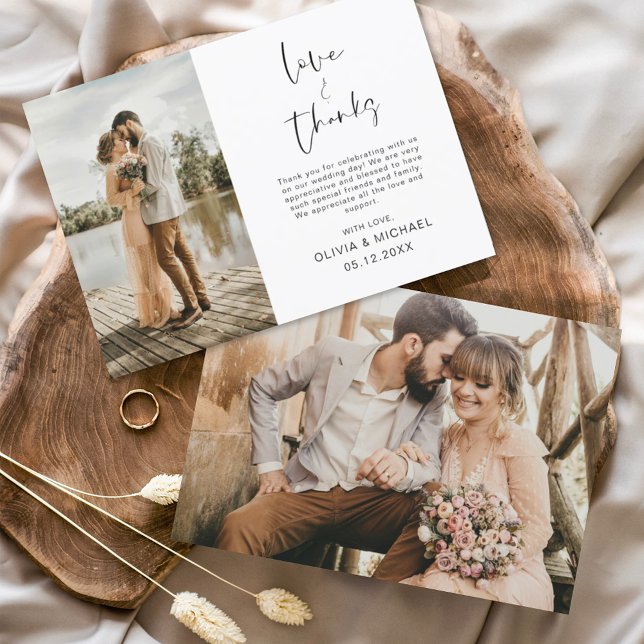 Cartões de agradecimentos de Foto de Casamento Min (Criador carregado)