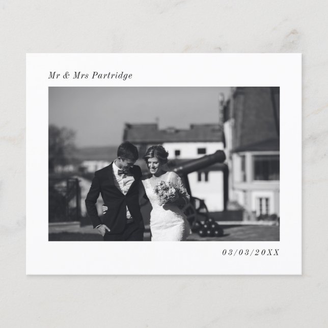 Cartões de agradecimentos de Foto de Casamento Min (Frente)