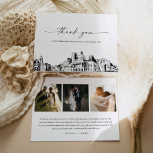 Cartões de agradecimentos de Foto de Casamento Sky