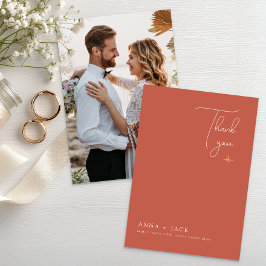Cartões de agradecimentos de Foto de Casamento Ter