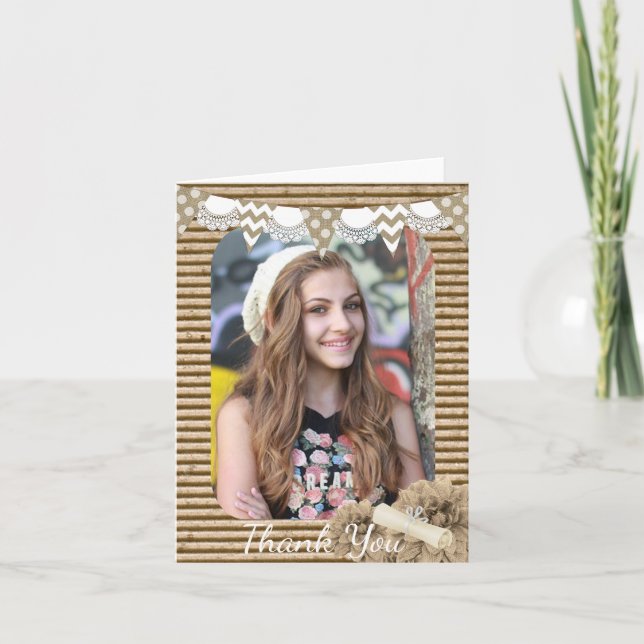 Cartões de agradecimentos de Foto de Graduação (Frente)