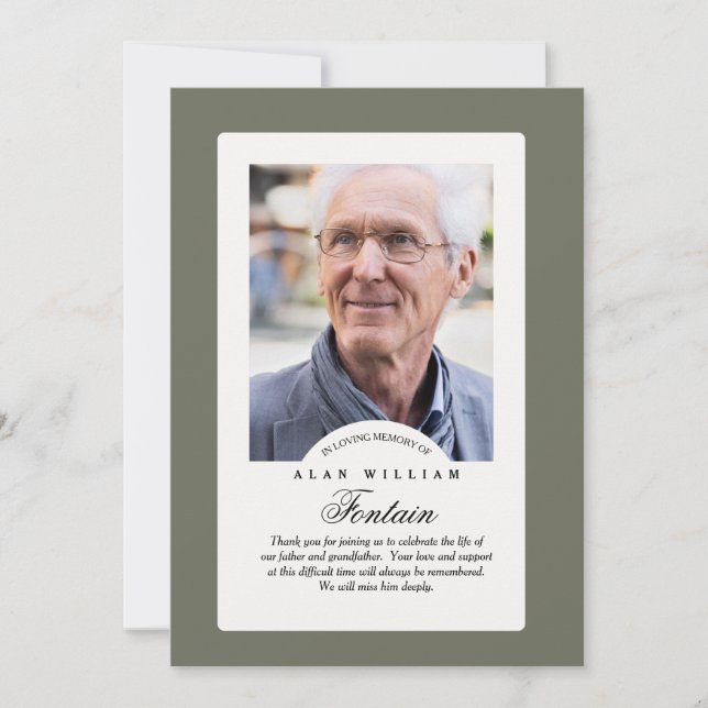 Cartões de agradecimentos de Foto de Simpatia de M (Frente)