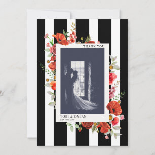Cartões de agradecimentos de Foto de Stripe Weddi