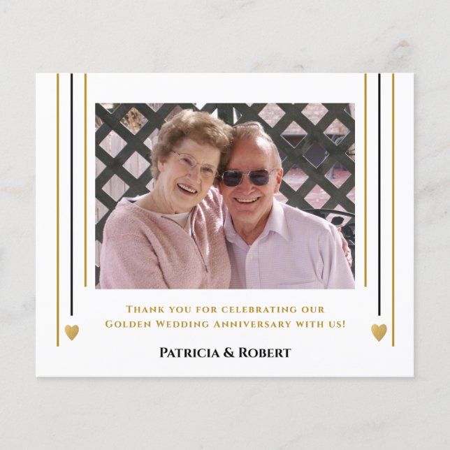 Cartões de agradecimentos de Foto do 50º Aniversár (Frente)