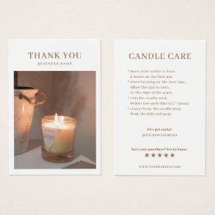Cartões de agradecimentos de Foto do Candle Care