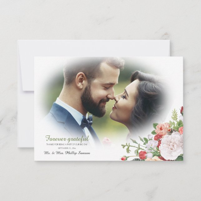 Cartões de agradecimentos de Foto Floral do Jardim (Frente)