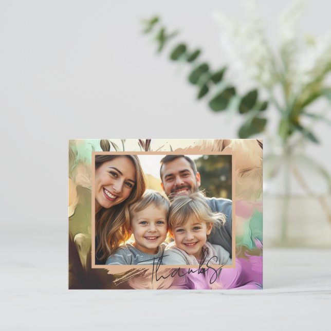 Cartões de agradecimentos de Foto Floral Especial (Em pé/Frente)