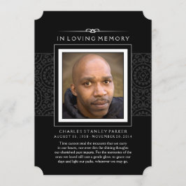 Cartões de agradecimentos de Foto Memorial - Preto