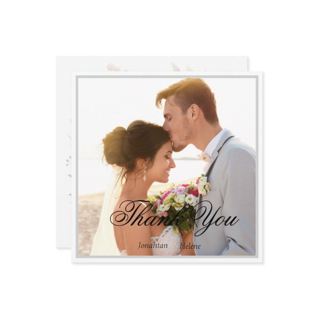 Cartões de agradecimentos de Foto Moderno de Casam (Frente/Verso In Situ)