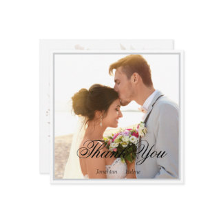 Cartões de agradecimentos de Foto Moderno de Casam