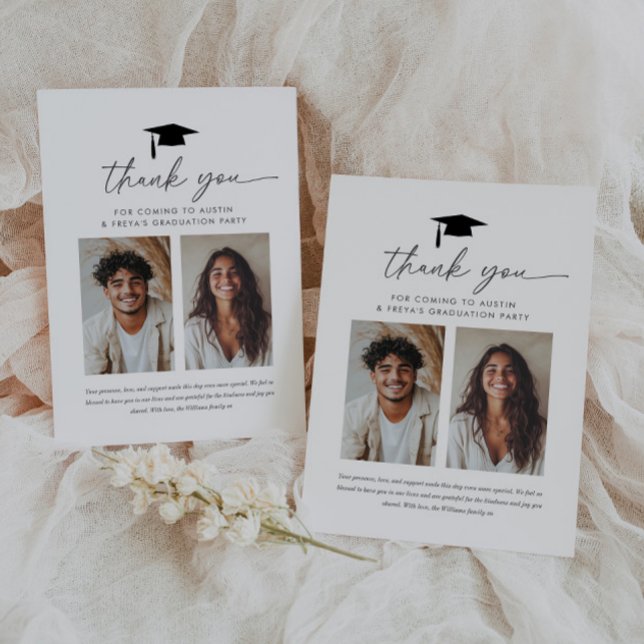 Cartões de agradecimentos de Foto para Graduação e (Criador carregado)