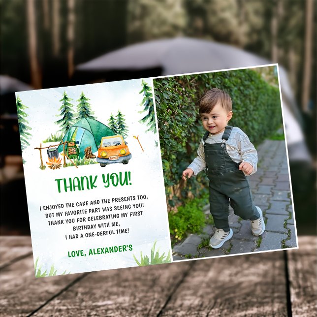 Cartões de agradecimentos de Foto Russo de Camping (Criador carregado)