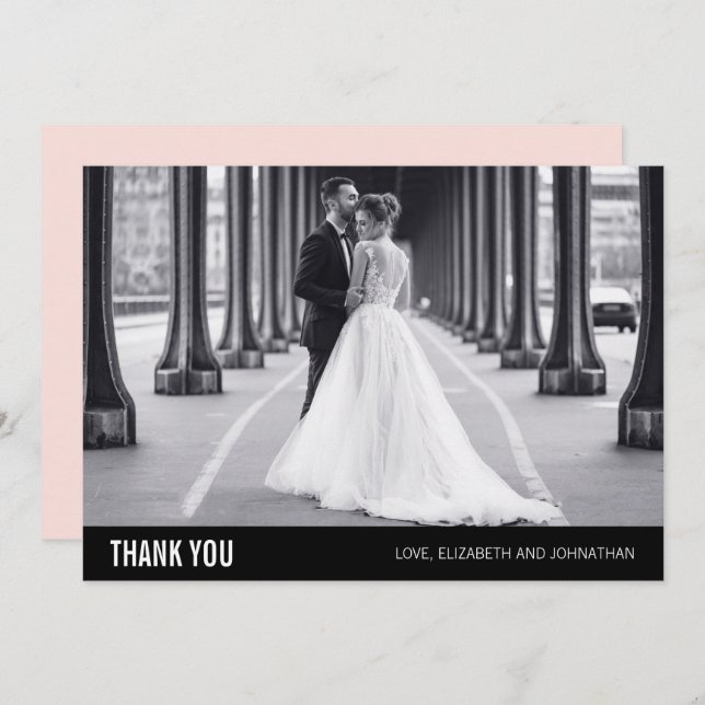 Cartões de agradecimentos de Foto Simples de Casam (Frente/Verso)