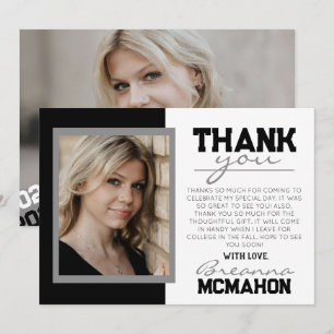 Cartões de agradecimentos de Foto White e Black Gr