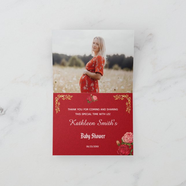 Cartões de agradecimentos de Fotografia do Chá de  (Interior)