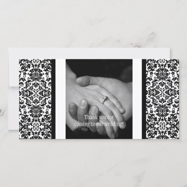 Cartões de agradecimentos de Fotografia do Damask (Frente)