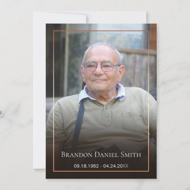 Cartões de agradecimentos de Fotografia Funeral (Frente)