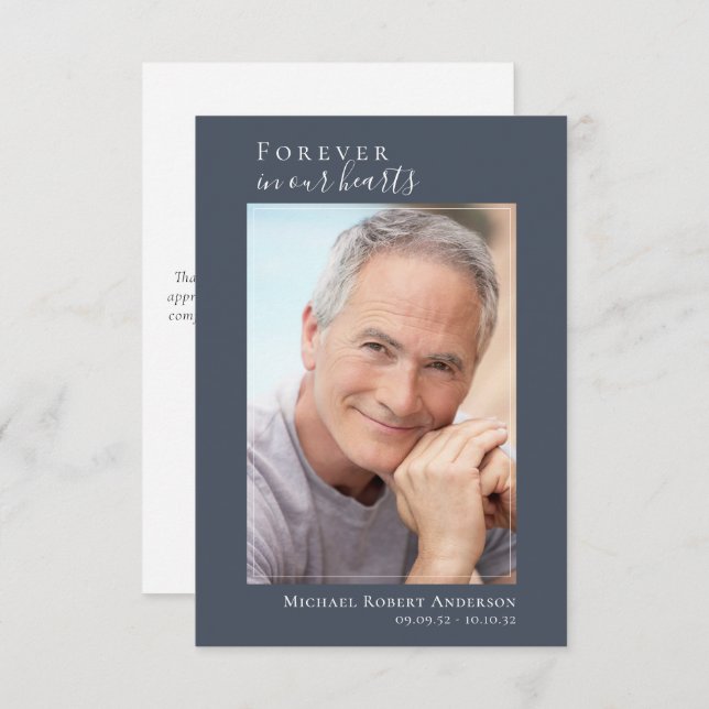 Cartões de agradecimentos de Fotografia Funeral Si (Frente/Verso)