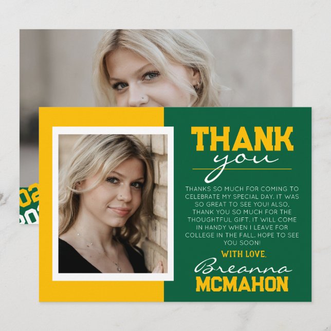 Cartões de agradecimentos de Fotografia para Gradu (Frente/Verso)