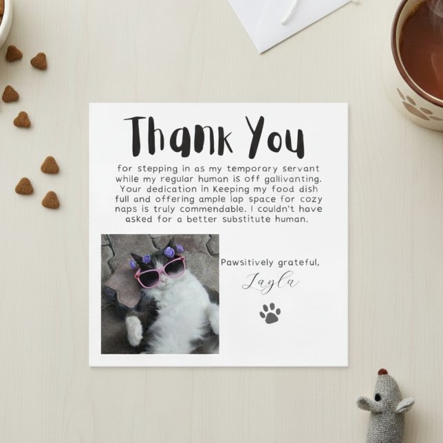 Cartões de agradecimentos de Fotografias Personali (Pawsitively Grateful Custom Photo Thank You Card)