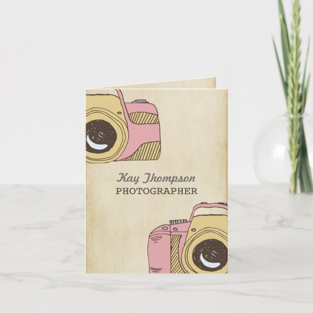CARTÕES DE AGRADECIMENTOS de Fotógrafo de Desenho  (Frente)