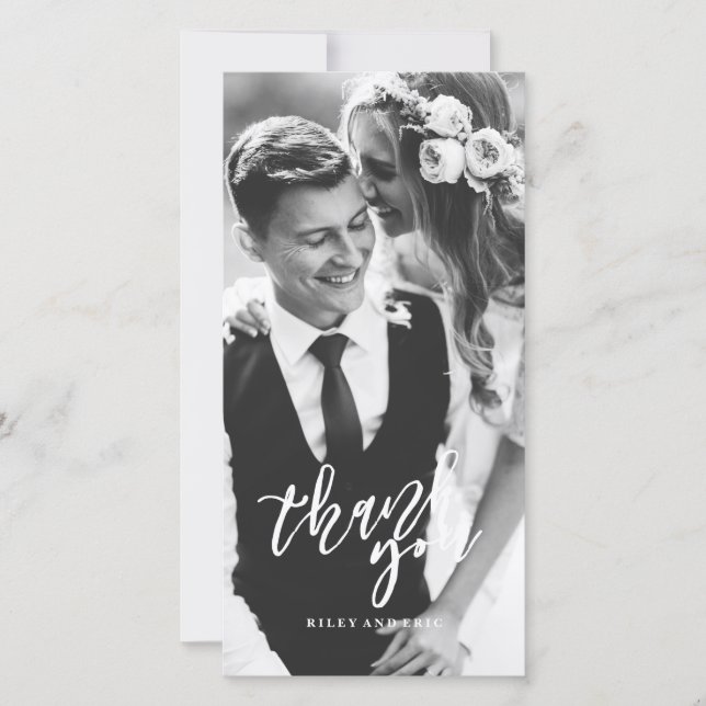 cartões de agradecimentos de fotos boho (Frente)